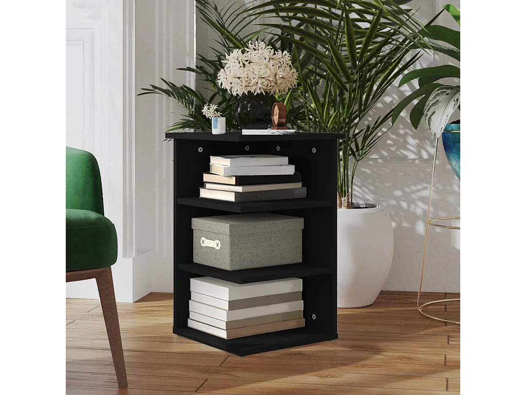 Armario auxiliar de madera contrachapada negro 35x35x55 cm ES668560