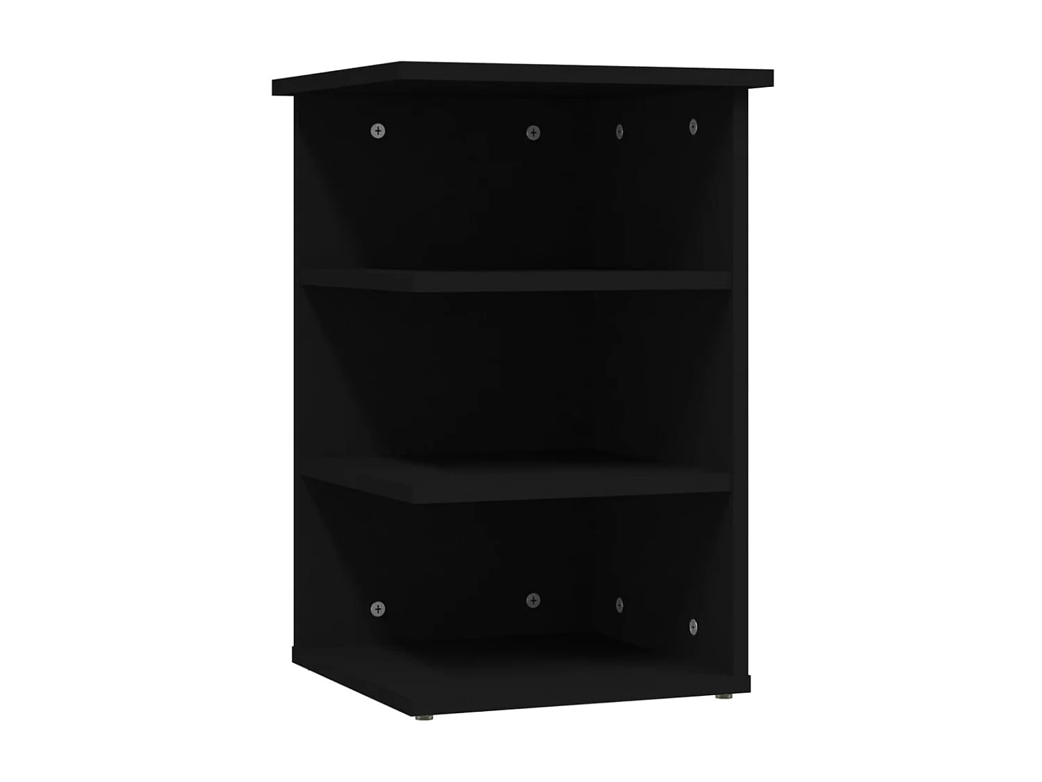 Armario auxiliar de madera contrachapada negro 35x35x55 cm ES668560