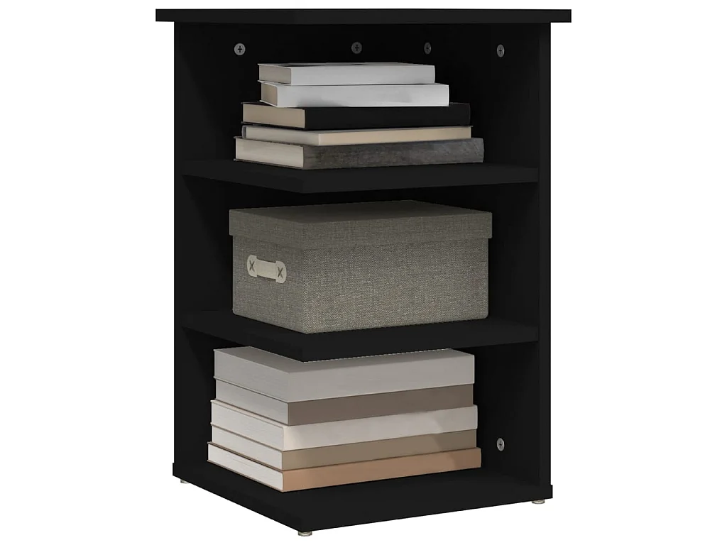 Armario auxiliar de madera contrachapada negro 35x35x55 cm ES668560