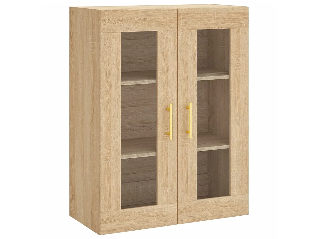 lot de 2 Armoires murales chêne sonoma bois d'ingénierie QWE26129