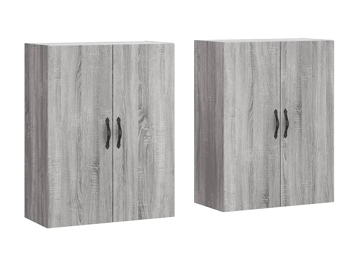 lot de 2 Armoires murales sonoma gris bois d'ingénierie QWE69710