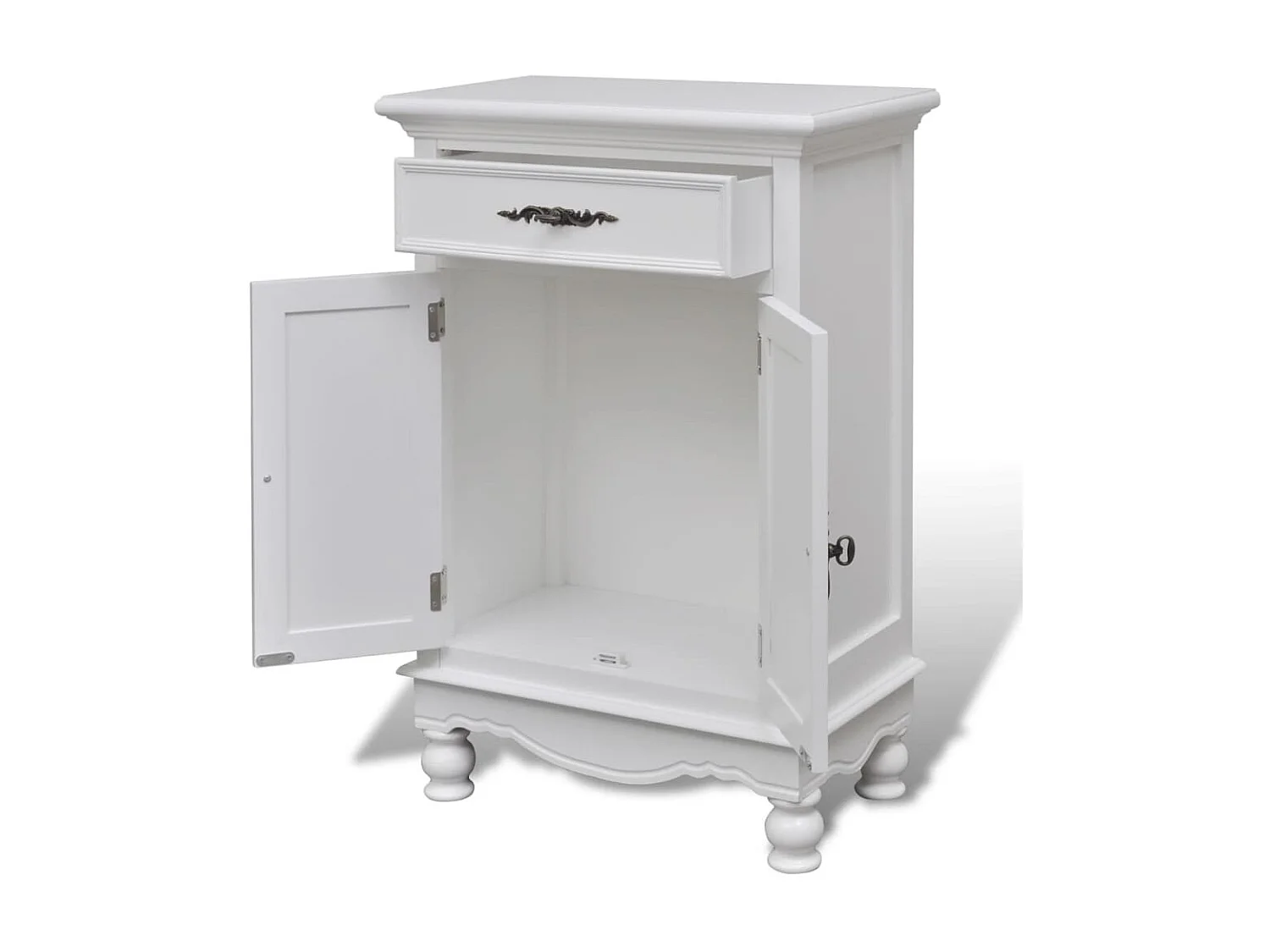 Armoire avec 2 portes et 1 tiroir Bois Blanc QWE57943
