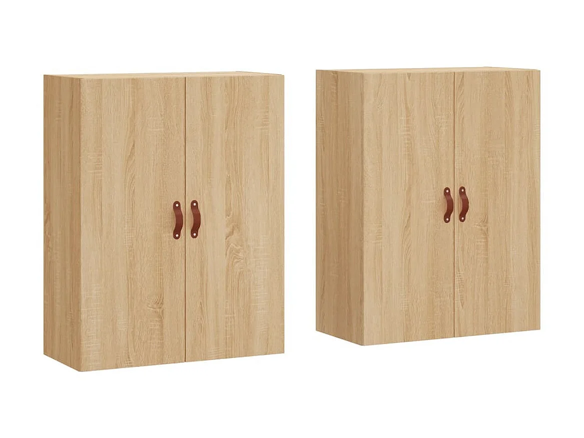 2 pcs Armoires murales chêne so69,5x34x90 cm OIU70434