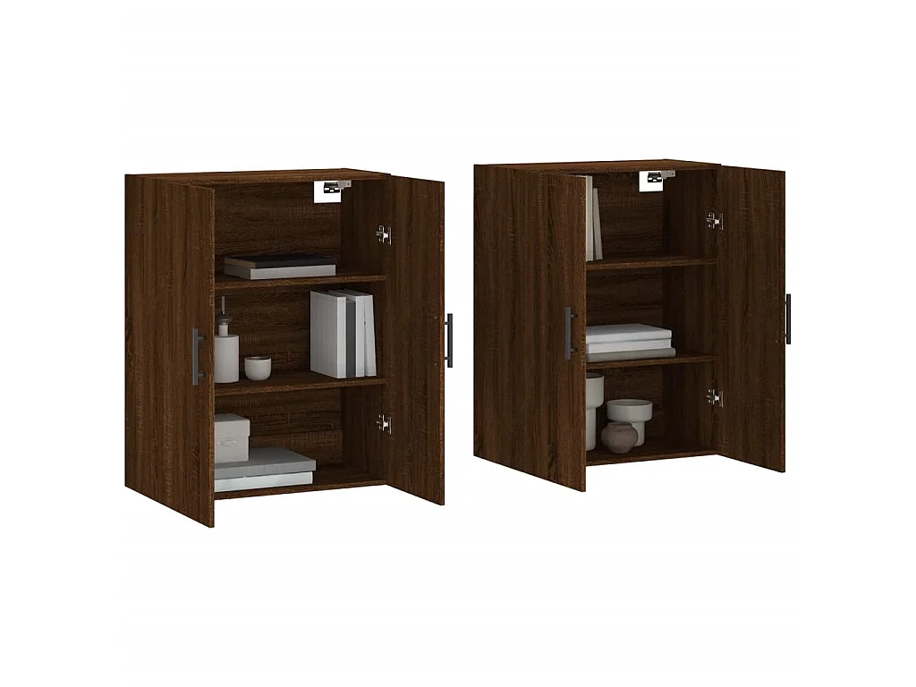 2 pcs Armoires murales chêne marron 69,5x34x90 cm OIU79330
