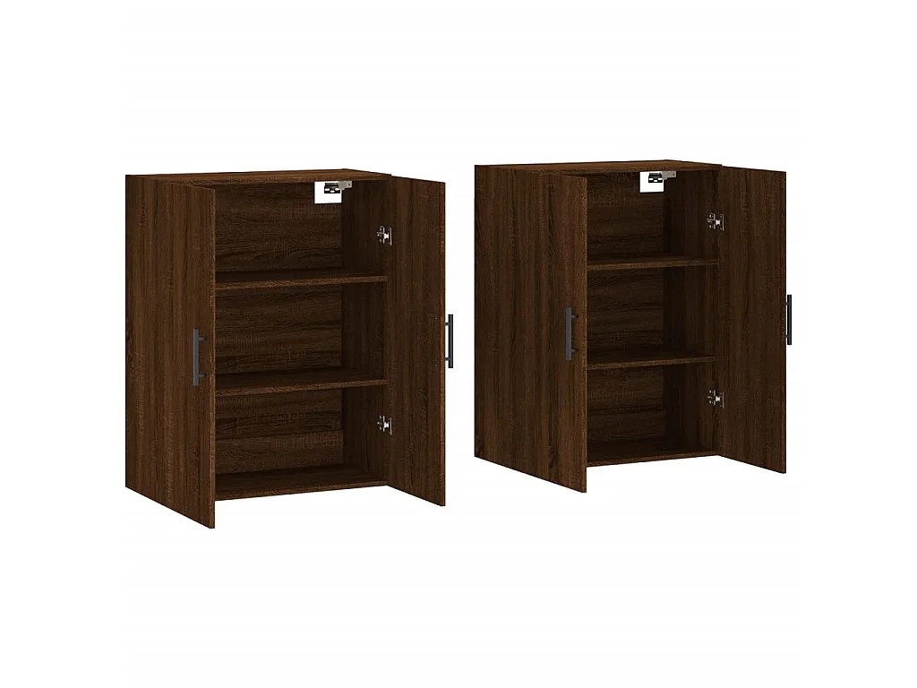 2 pcs Armoires murales chêne marron 69,5x34x90 cm OIU79330