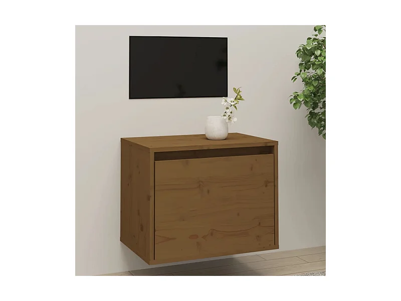 Wandschrank,Wandhängeschrank Honigbraun 45x30x35 cm Massivholz Kiefer -gkd411489