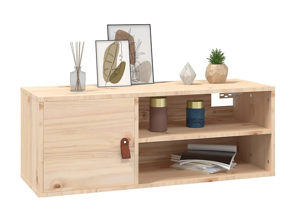 Armarios de pared 2 uds madera maciza de pino 80x30x30 cm ES338595