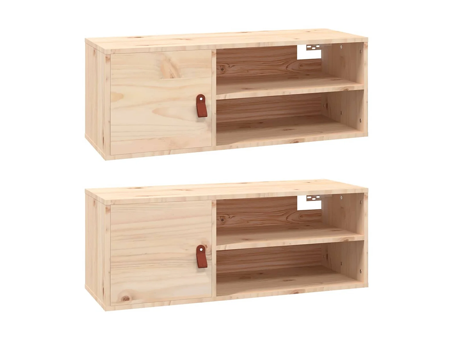 2 pcs Armoires murales 80x30x30 cm Bois de pin massif OIU60505