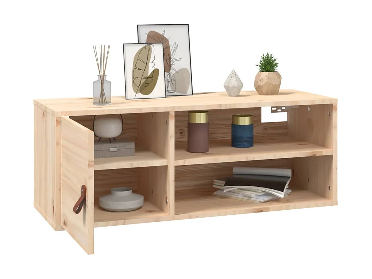 2 pcs Armoires murales 80x30x30 cm Bois de pin massif OIU60505