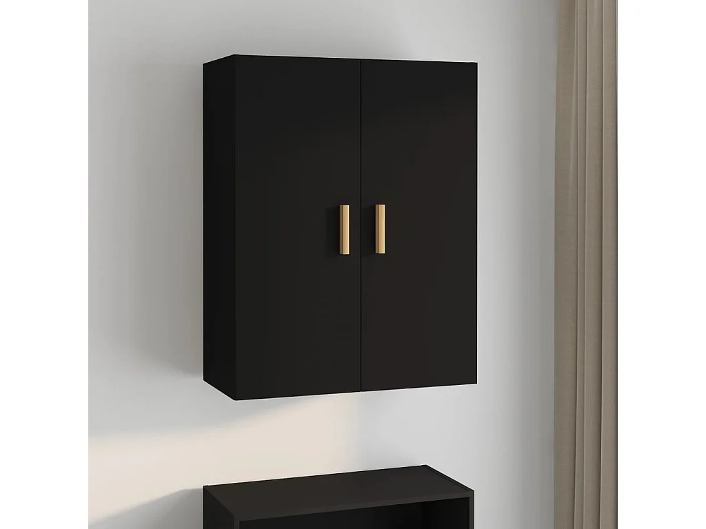 Armário de parede suspenso 69,5x34x90 cm preto PT522432