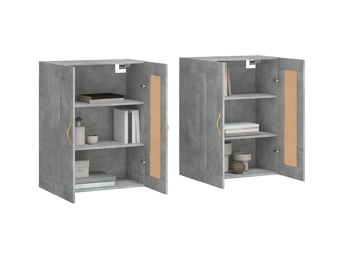 Móveis de parede 2 pcs derivados de madeira cinzento cimento PT144302