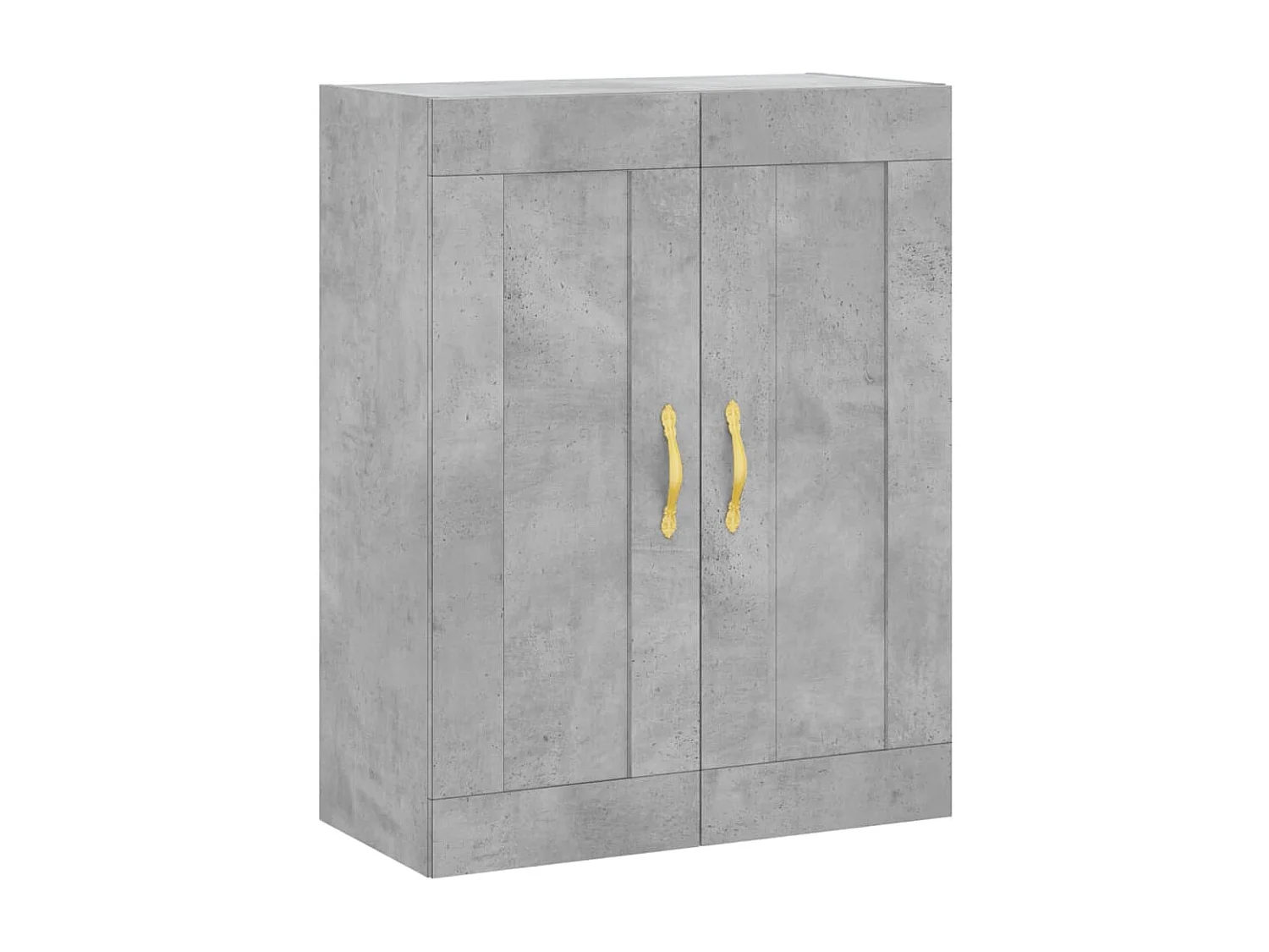 lot de 2 Armoires murales gris béton bois d'ingénierie QWE49245