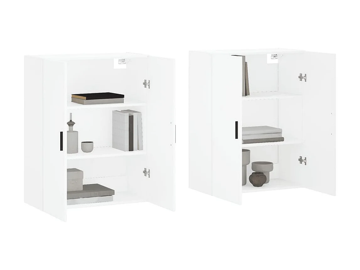 lot de 2 Armoires murales blanc 69,5x34x90 cm QWE61618