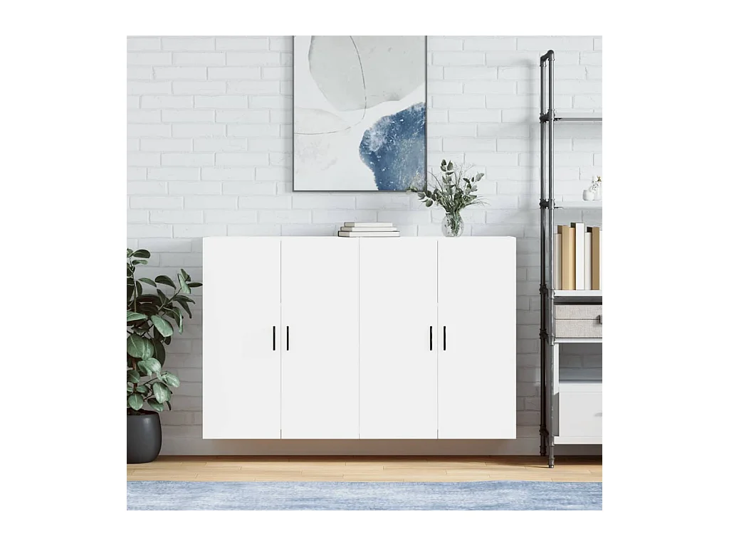 lot de 2 Armoires murales blanc 69,5x34x90 cm QWE61618