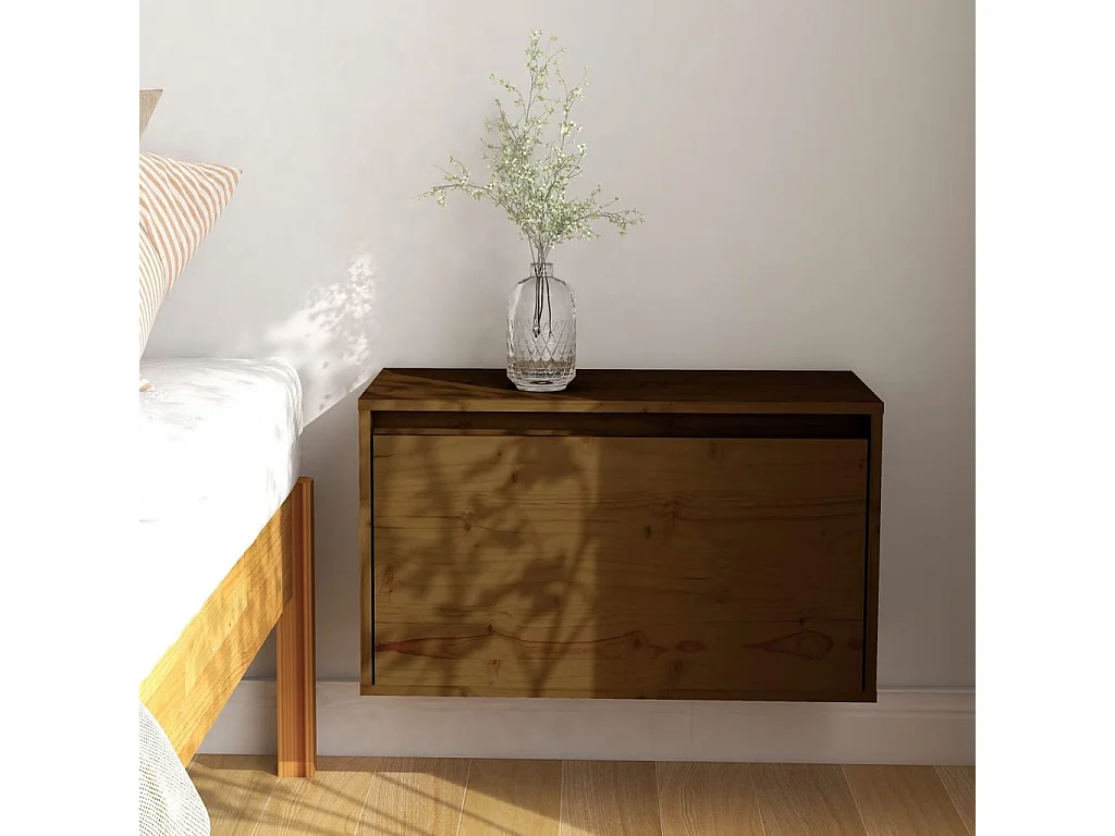Wandschrank,Wandhängeschrank Honigbraun 60x30x35 cm Massivholz Kiefer -gkd490579