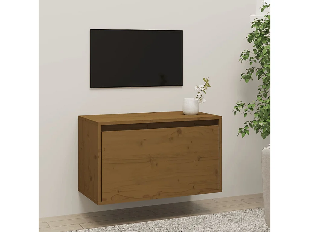 Wandschrank,Wandhängeschrank Honigbraun 60x30x35 cm Massivholz Kiefer -gkd490579