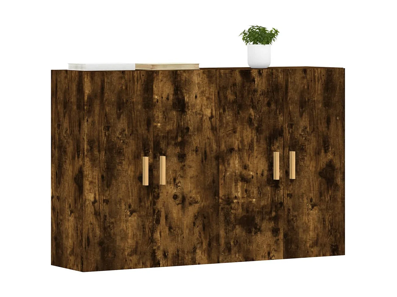 Armarios de pared 2 uds madera de ingeniería roble ahumado ES320420