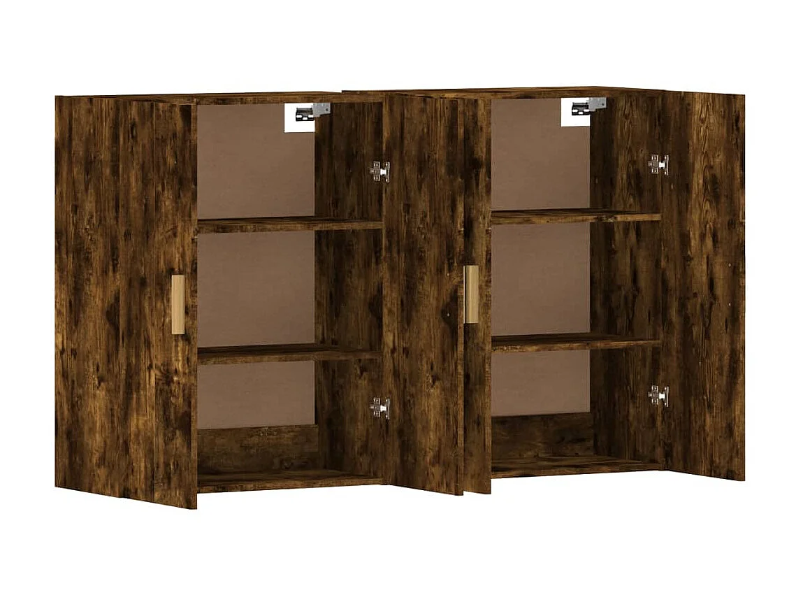 Armarios de pared 2 uds madera de ingeniería roble ahumado ES320420