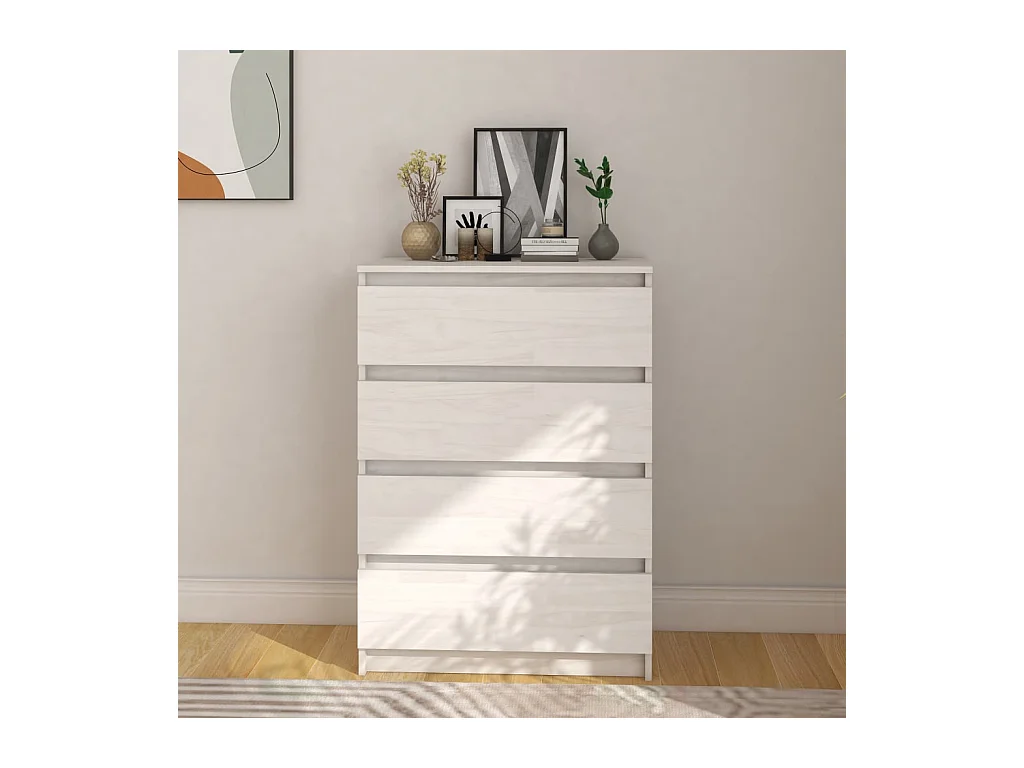 Armoire d'appoint Blanc 60x36x84 cm Bois de pin massif QWE61197