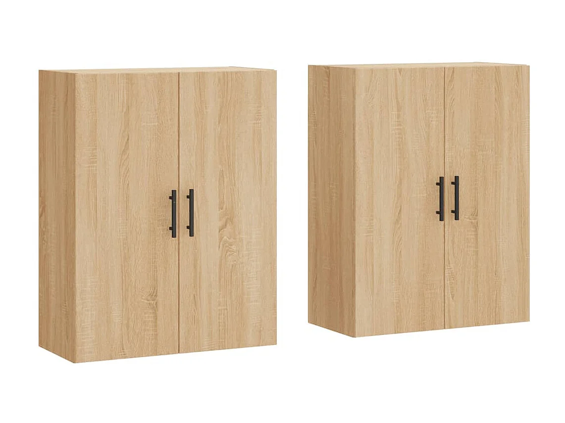 2 pcs Armoires murales chêne so69,5x34x90 cm OIU88965