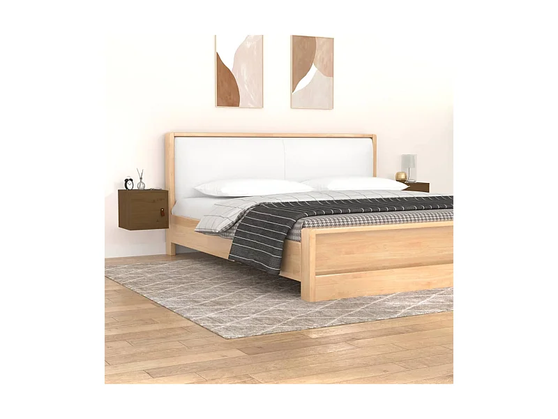 Armarios de pared 2 uds madera pino marrón miel 31,5x30x30 cm ES710855