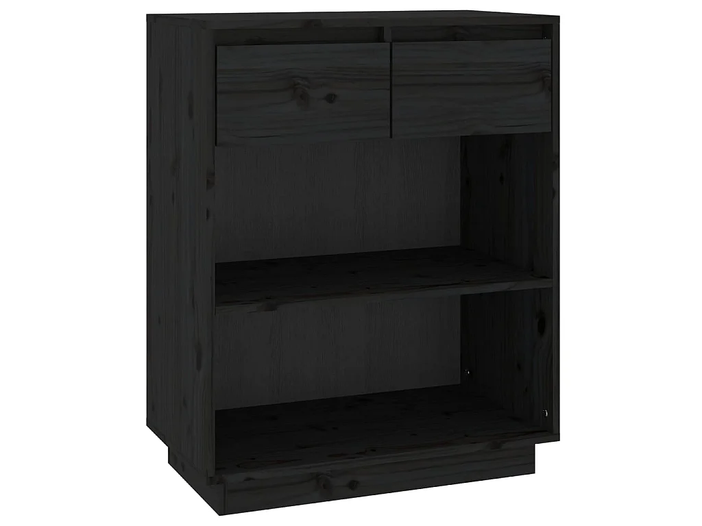 Armário consola 60x34x75 cm pinho maciço preto PT528379