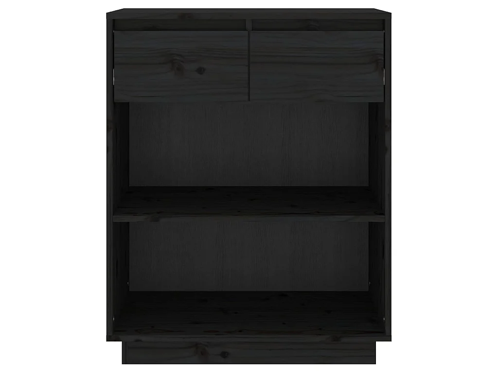 Armário consola 60x34x75 cm pinho maciço preto PT528379