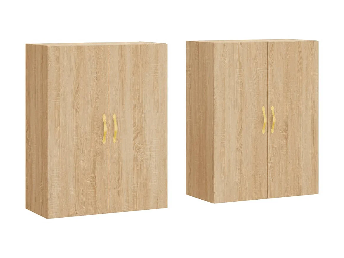 2 pcs Armoires murales chêne so69,5x34x90 cm OIU18465