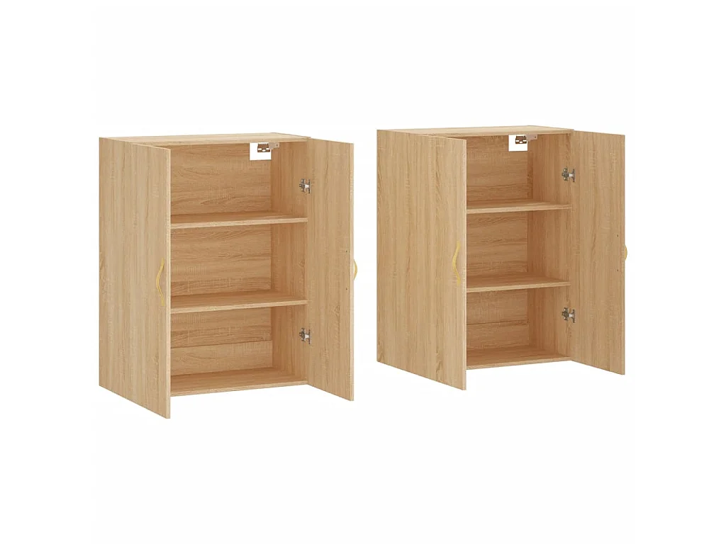 2 pcs Armoires murales chêne so69,5x34x90 cm OIU18465