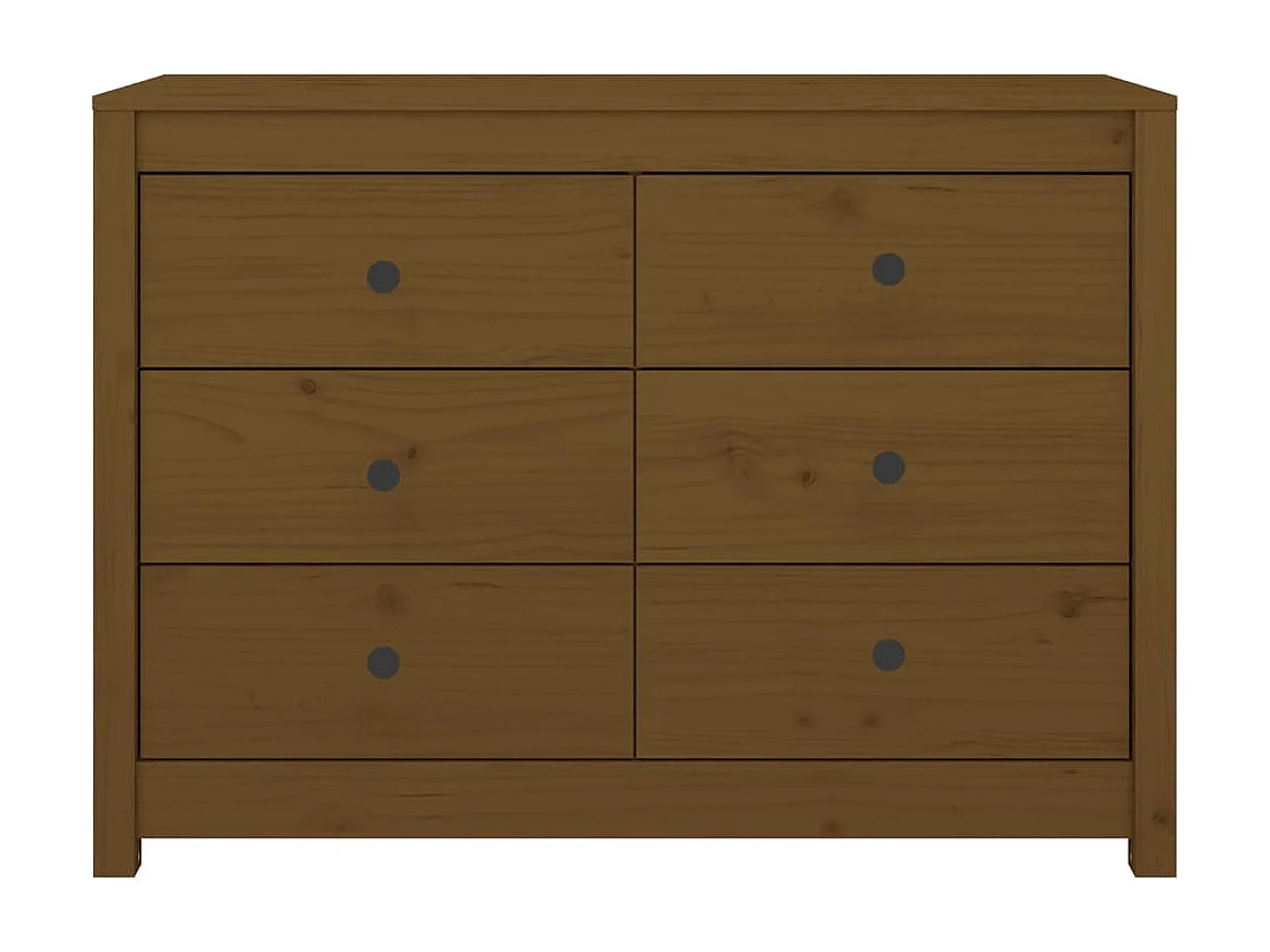 Armario auxiliar madera maciza de pino marrón miel 100x40x72 cm ES549891