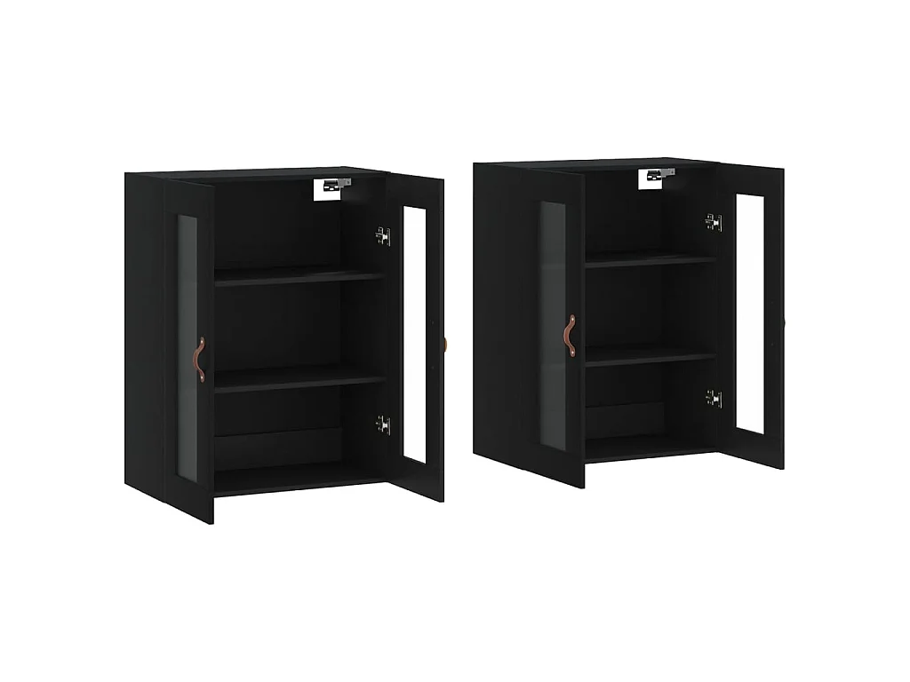 Armarios de pared 2 uds madera de ingeniería negro ES635127