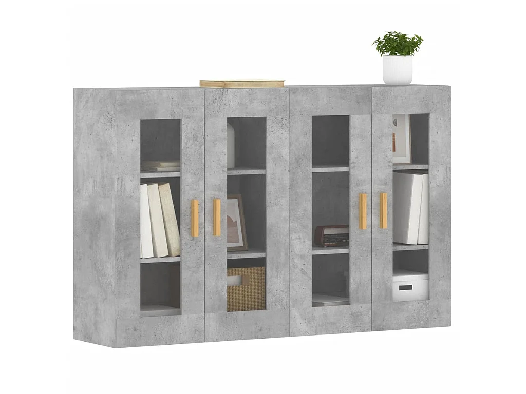 Armarios de pared 2 uds madera de ingeniería gris hormigón ES225402