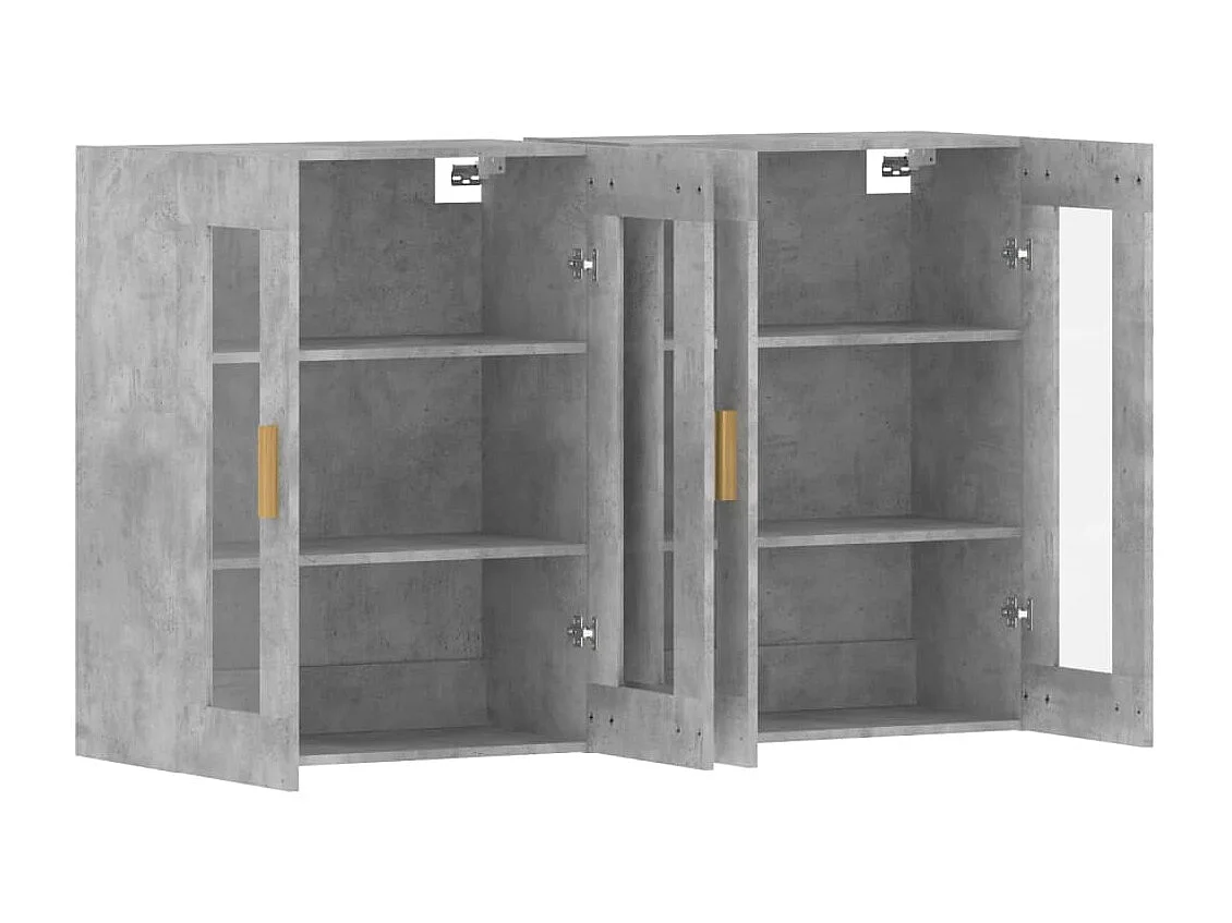 Armarios de pared 2 uds madera de ingeniería gris hormigón ES225402