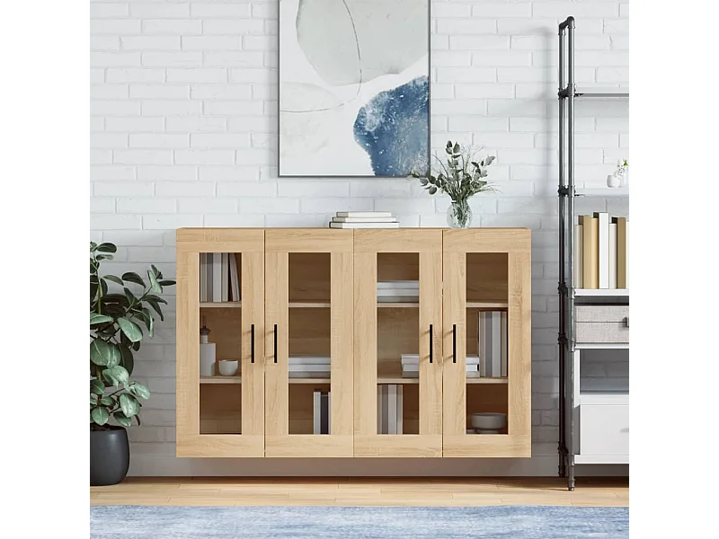 Armarios de pared 2 uds madera de ingeniería roble Sonoma ES226826