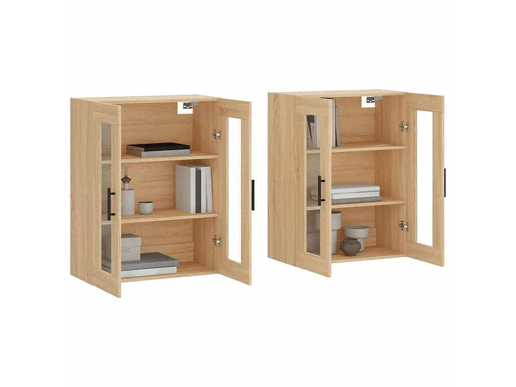 Armarios de pared 2 uds madera de ingeniería roble Sonoma ES226826