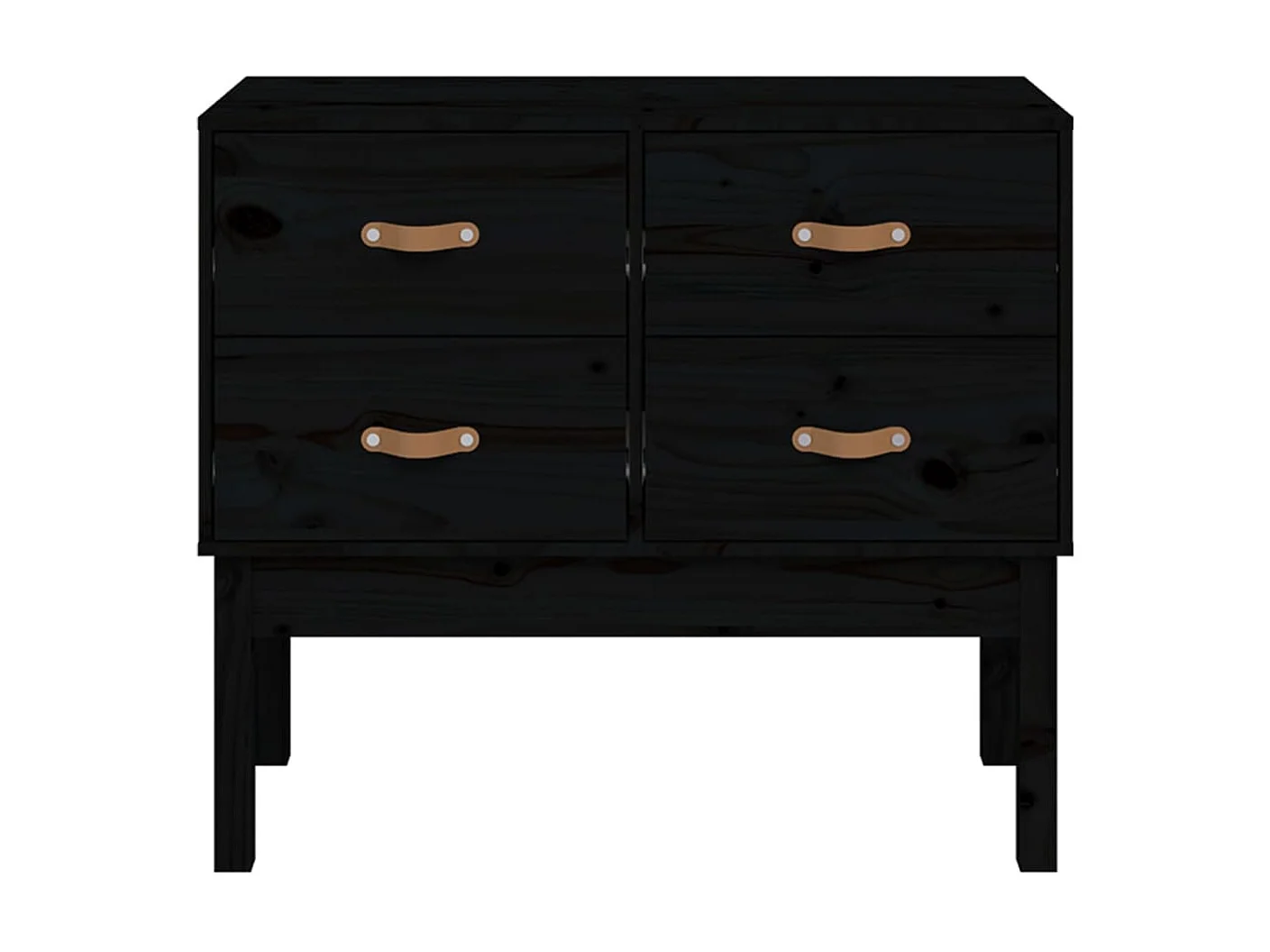 Mueble consola de madera maciza de pino negro 90x40x78 cm ES957564