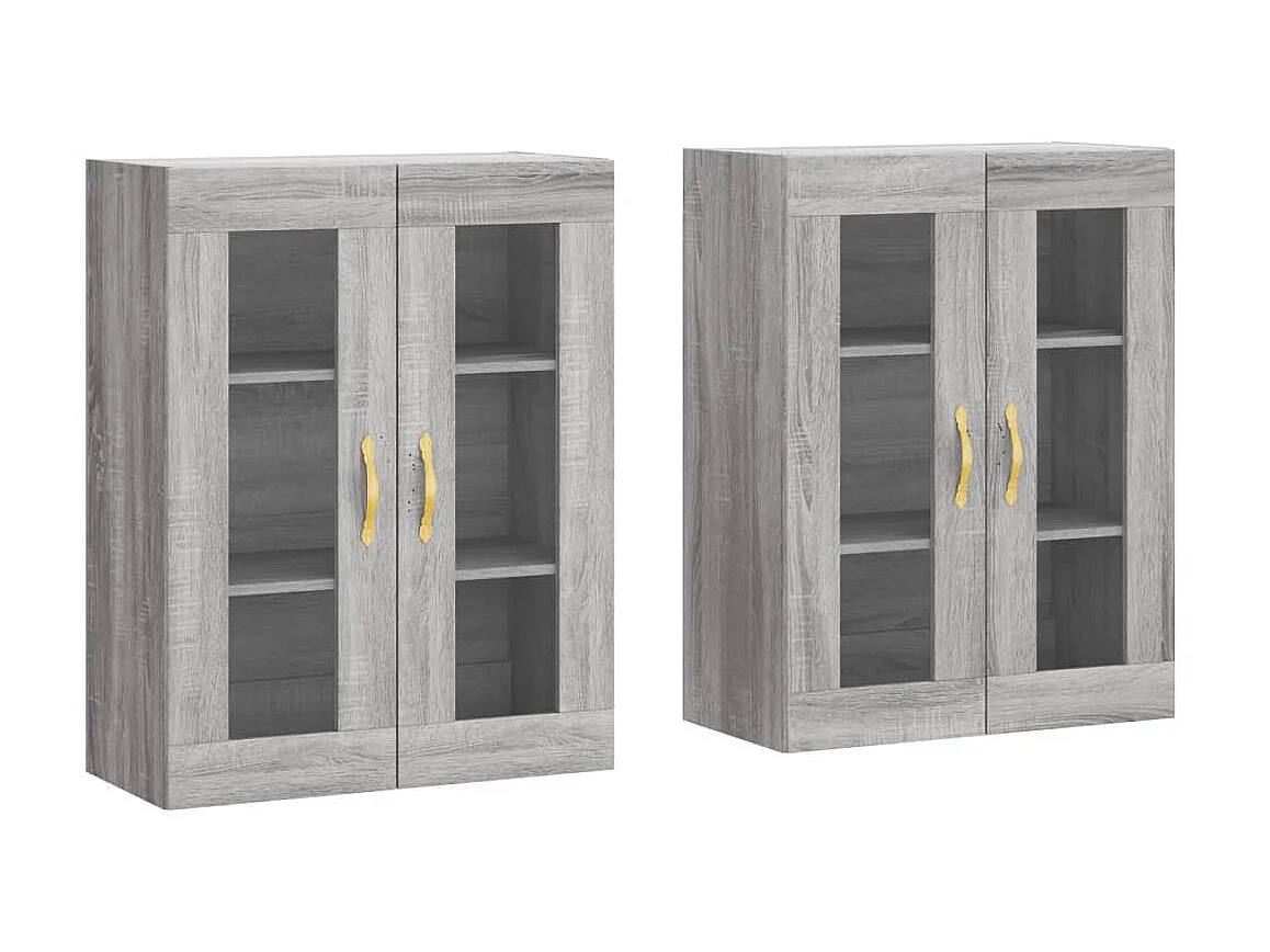 Armarios de pared 2 uds madera de ingeniería gris Sonoma ES650484