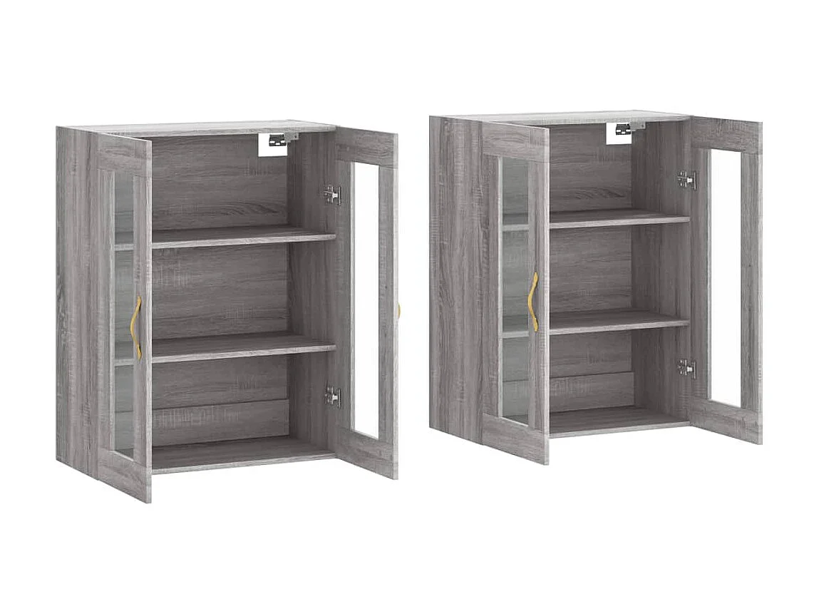 Armarios de pared 2 uds madera de ingeniería gris Sonoma ES650484