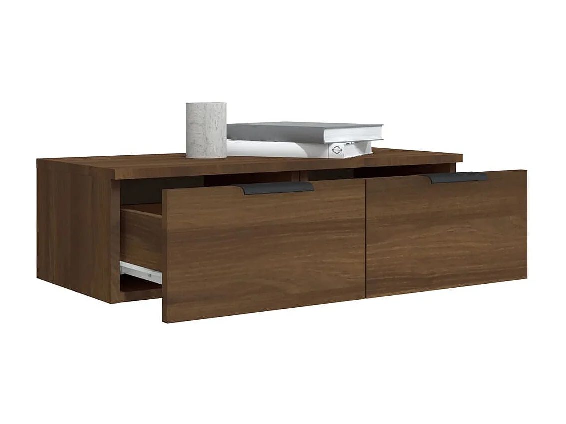 2 pcs Armoires murales Chêne marron 68x30x20 cm Bois ingénierie OIU93567