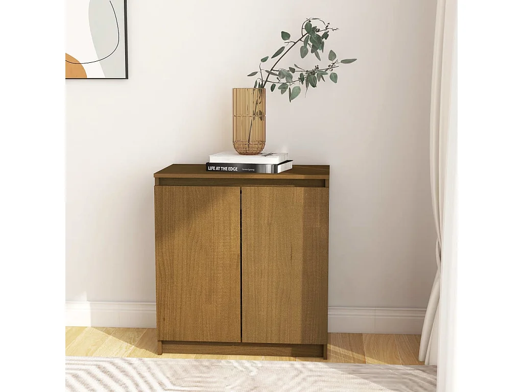 Armário de apoio 60x36x65 cm pinho maciço castanho-mel PT494535