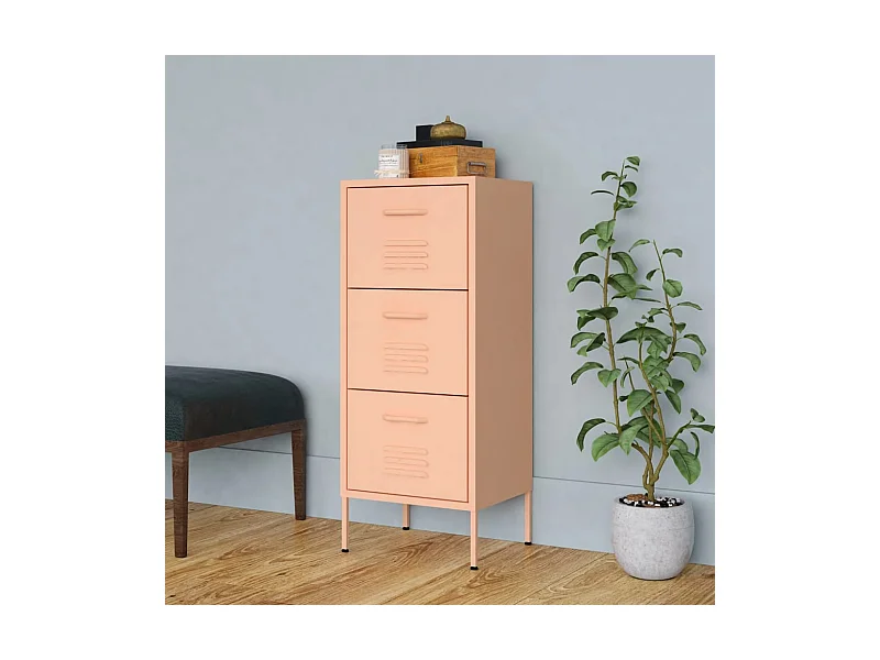 Armoire de rangement Rose 42,5x35x101,5 cm Acier SBC2437