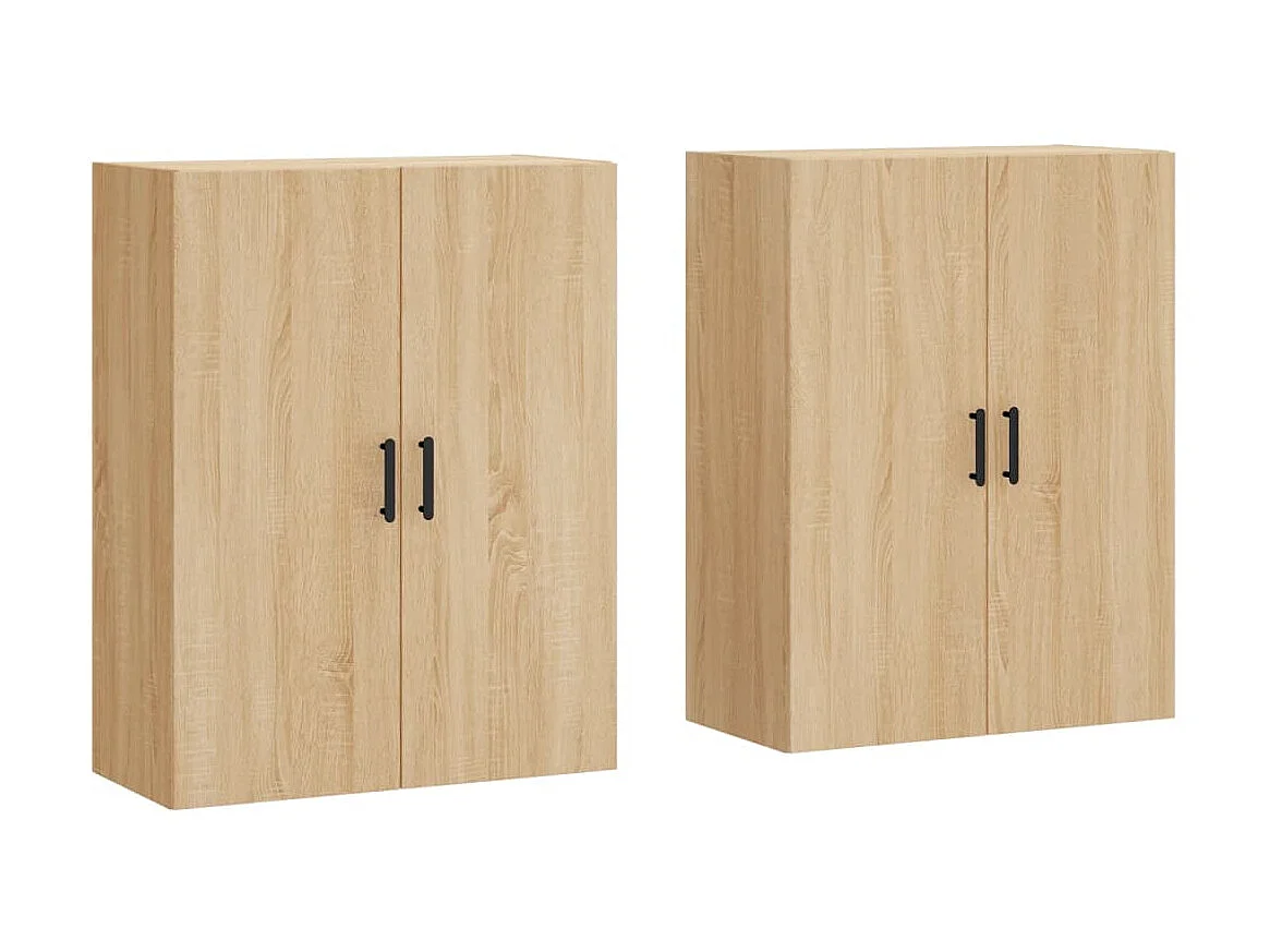 2 pcs Armoires murales chêne so69,5x34x90 cm OIU16650