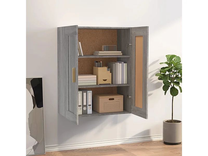 Wandschrank,Wandhängeschrank Grau Sonoma 69,5x32,5x90 cm Holzwerkstoff -gkd142965