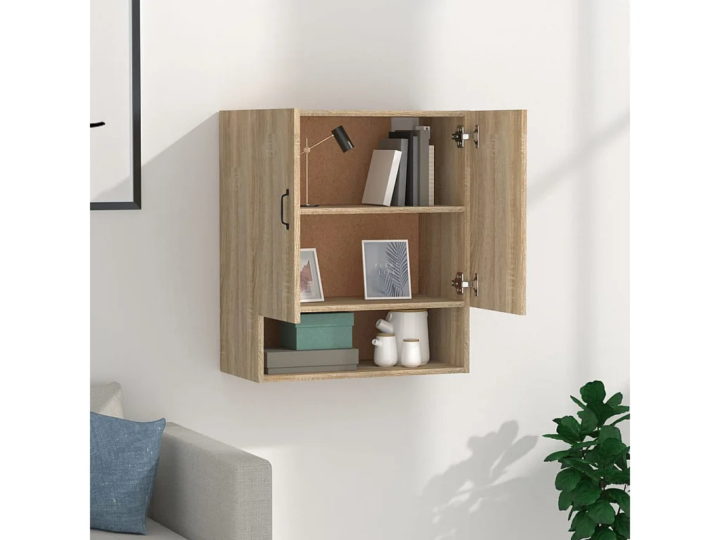Wandschrank,Wandhängeschrank Sonoma-Eiche 60x31x70 cm Holzwerkstoff -gkd964410