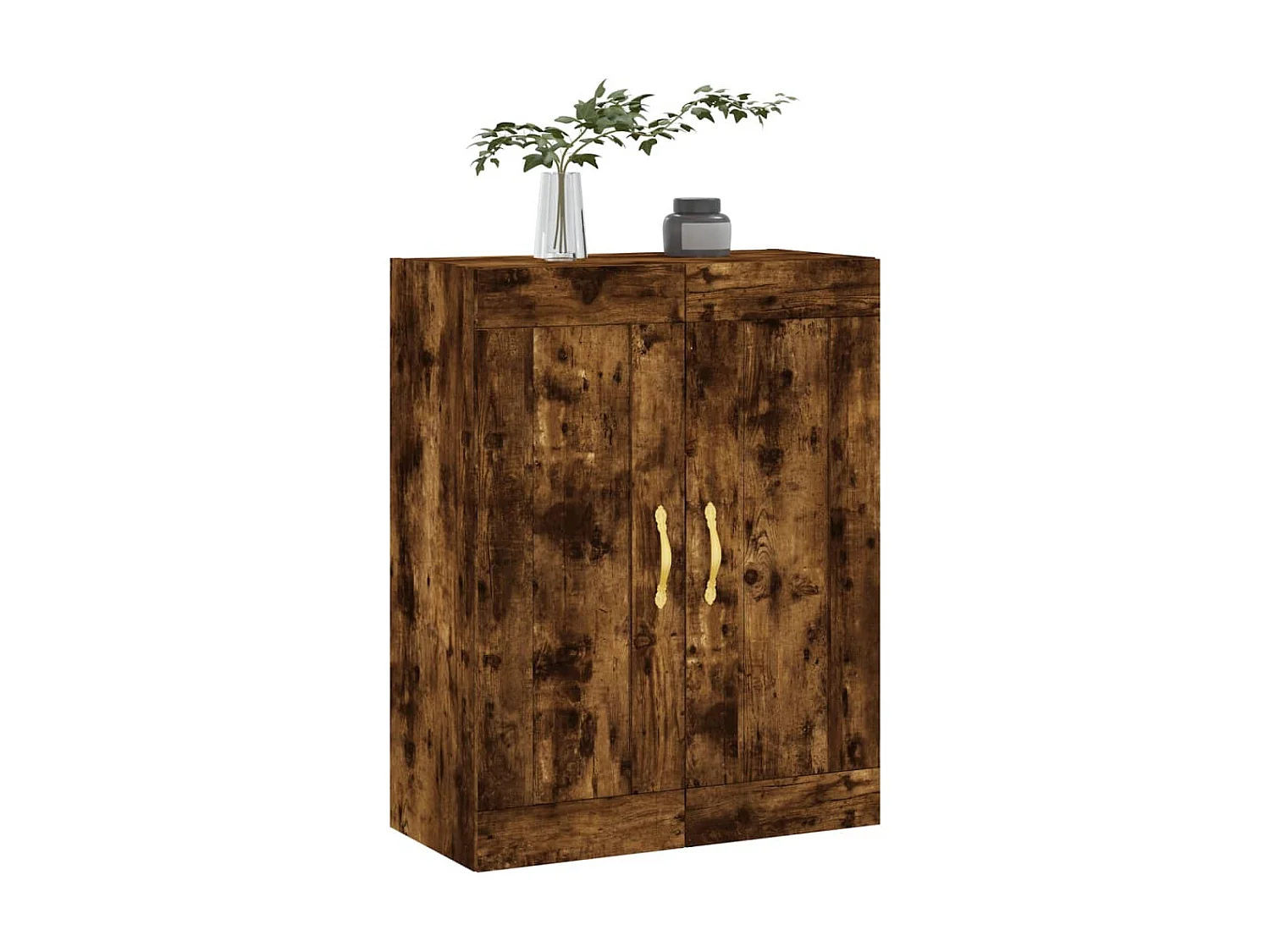 Armoire murale chêne fumé 69,5x34x90 cm bois d'ingénierie QWE60544