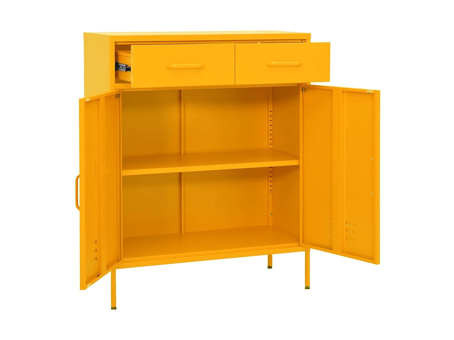 Armario de almacenamiento acero amarillo mostaza 80x35x101,5 cm ES625832