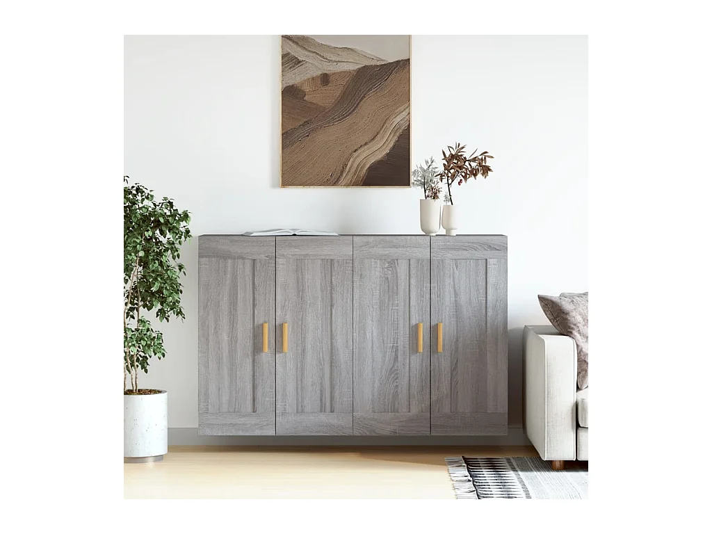 Móveis de parede 2 pcs derivados de madeira cinzento sonoma PT291854