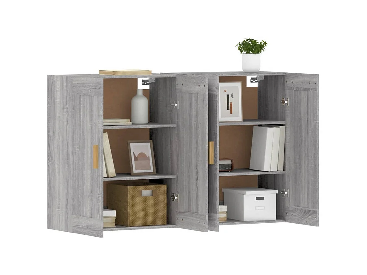 Móveis de parede 2 pcs derivados de madeira cinzento sonoma PT291854