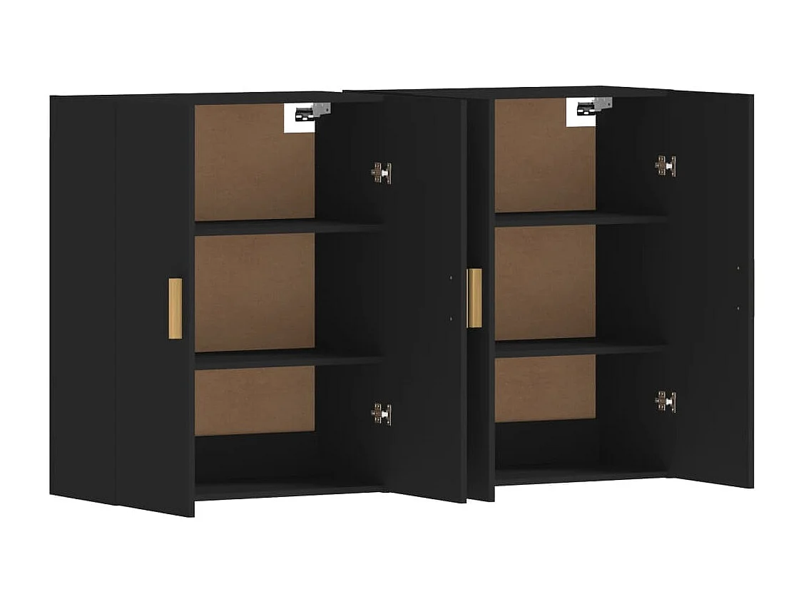 Armarios de pared 2 uds madera de ingeniería negro ES724449