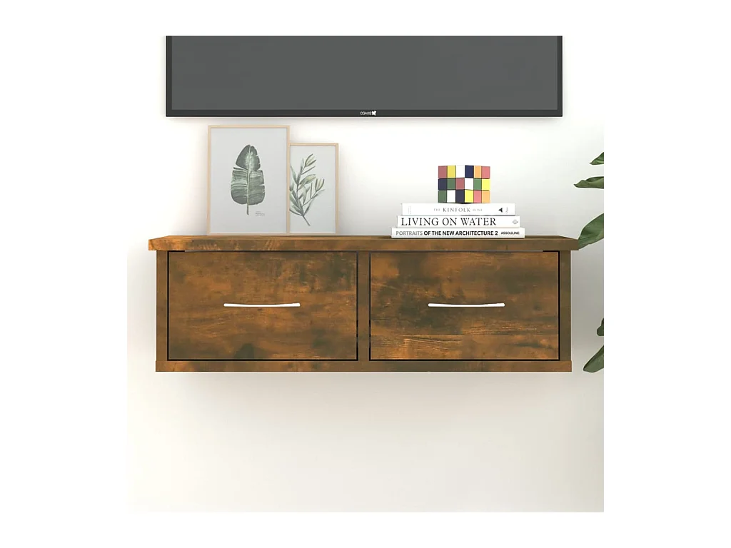 Armoire murale Chêne fumé 60x26x18,5 cm Bois d'ingénierie OLA7314